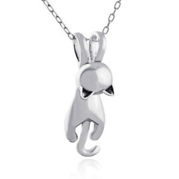 Jewelry - New Cat Necklace Sterling Silver 3D Pendant